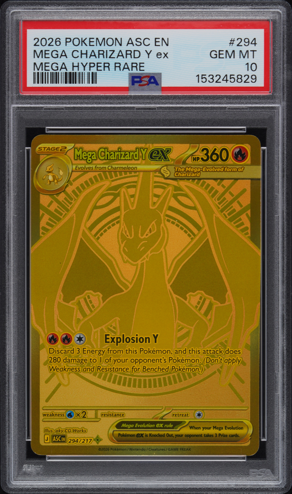 Mega Charizard Y ex — PSA 10 GEM MT
